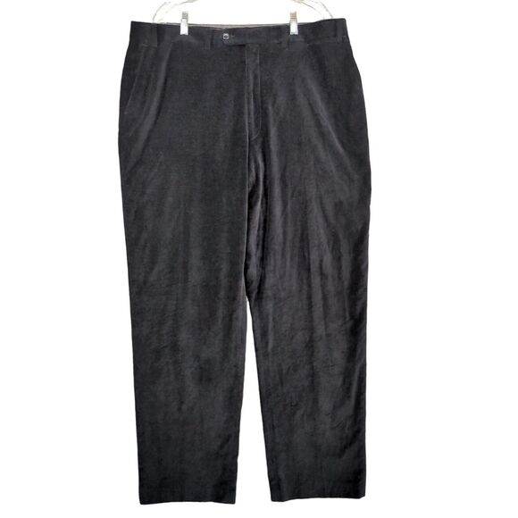 Sean John Men's Dress Pants Size 40x32 Black Flat Front Slash Pocket Cotton - Picture 1 of 10